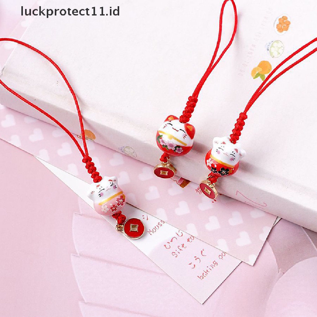 /Fashion Hot// Fashion// Kartun Jepang Lucky Cat Gantungan Kunci Pernak Pernik Telepon Ch Mobil Liontin Key Chain.