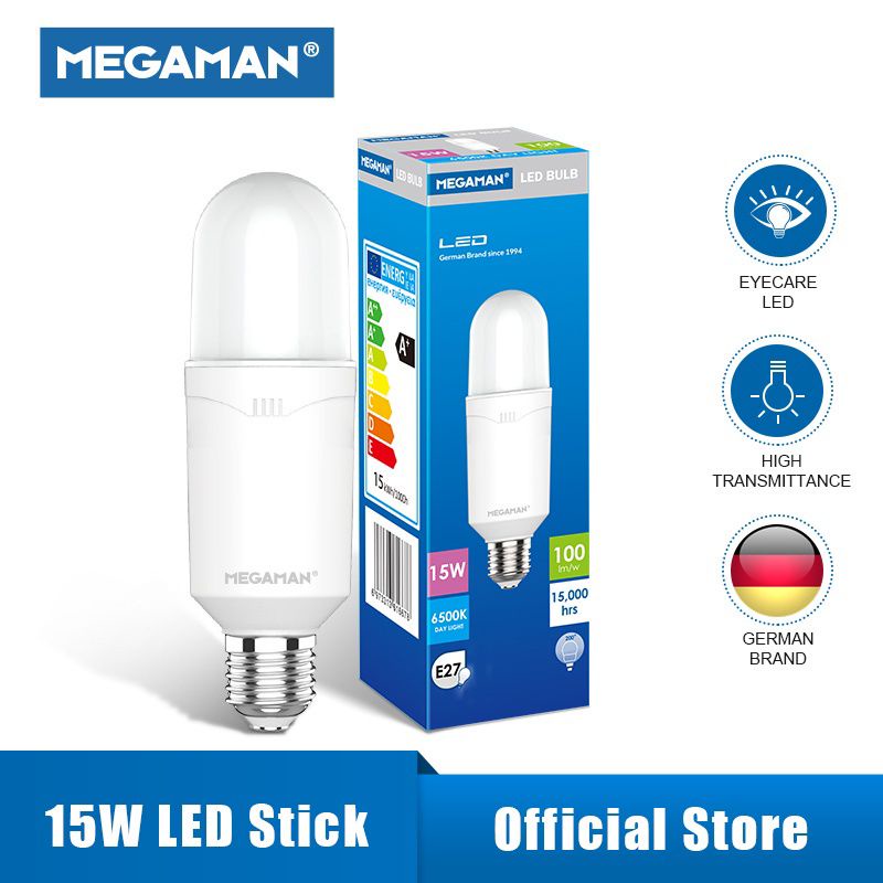 Lampu Pblub Bohlam Led Stick Megaman Putih 9W 12W 15W