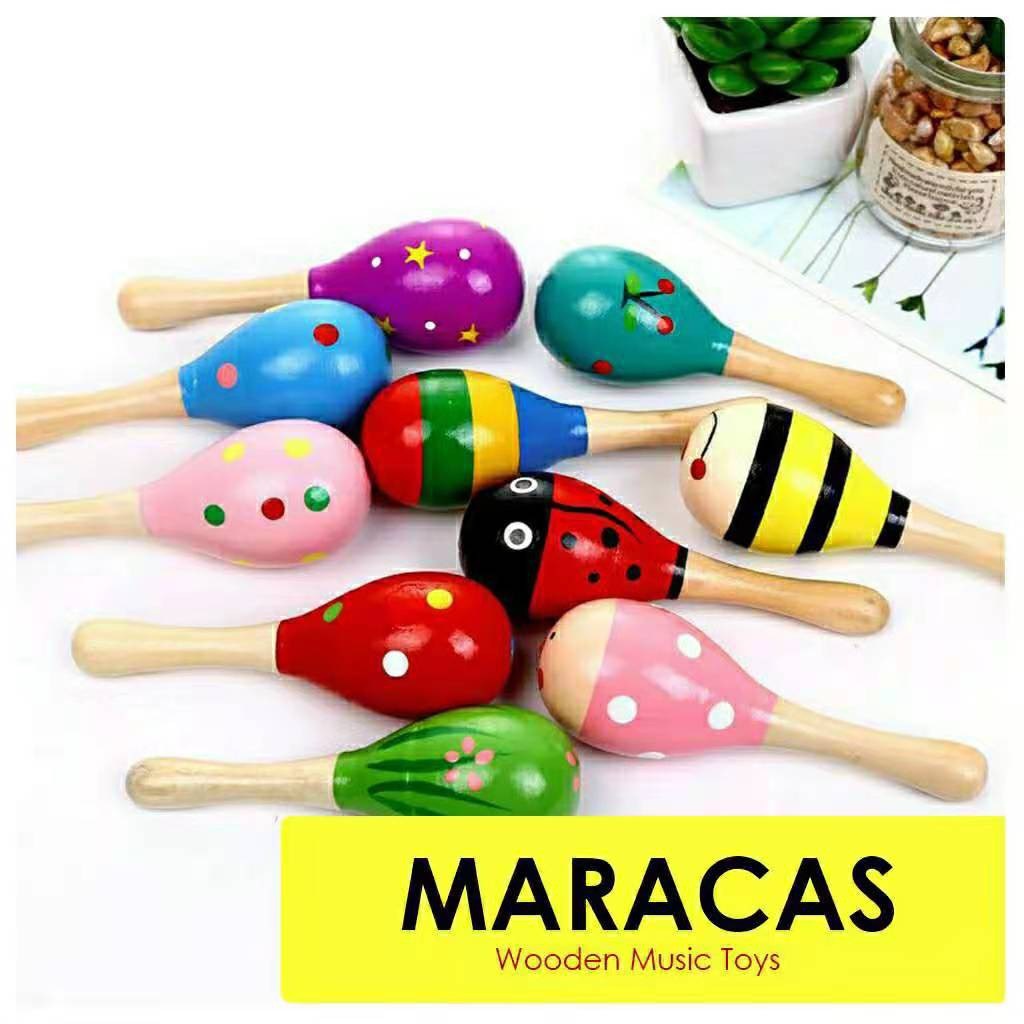 MARACAS/ Mainan Bayi / Kerincingan Bayi / Rattle/ Marakas Kayu Kerincing Genggam / Rattle Kayu