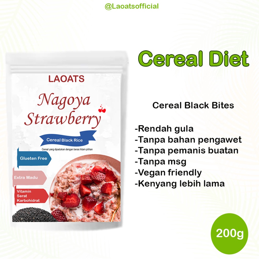 

Sereal Diet Pelangsing Penurun Berat Badan Rolled Oat Almond Milk Chia Seed Oatmeal Rendah Gula Beras Hitam Nagoya Strawberry Laoats (200g)