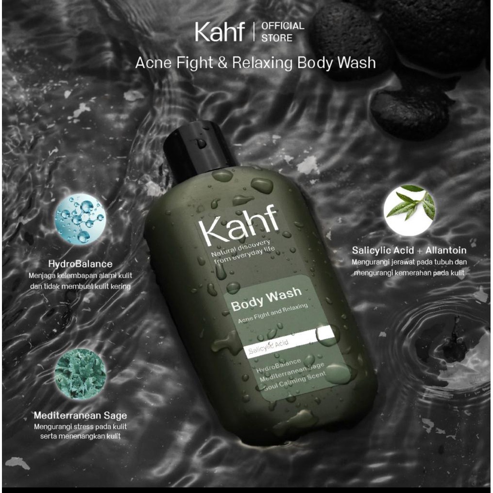 Kahf Acne Fight and Relaxing Body Wash 200 ml | Brightening and Cooling Body Wash 200 ml