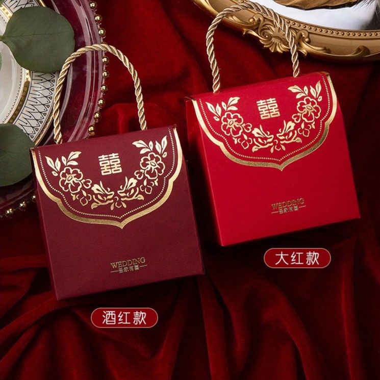 Kotak Tenteng Souvenir Wedding Sangjit Kotak Permen Kotak Bingkisan Chinese Wedding
