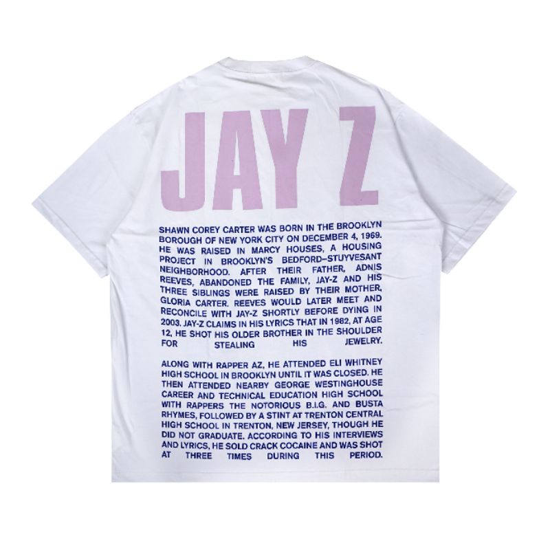 KAOS TSHIRT VINTAGE OVERSIZE JAY Z PUTIH UNISEX