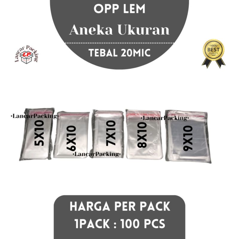 Plastik OPP 5x10 (Tebal 20 mic) / Plastik OPP 6x10 / Plastik OPP 7x10 / Plastik OPP 8x10 / Plastik O