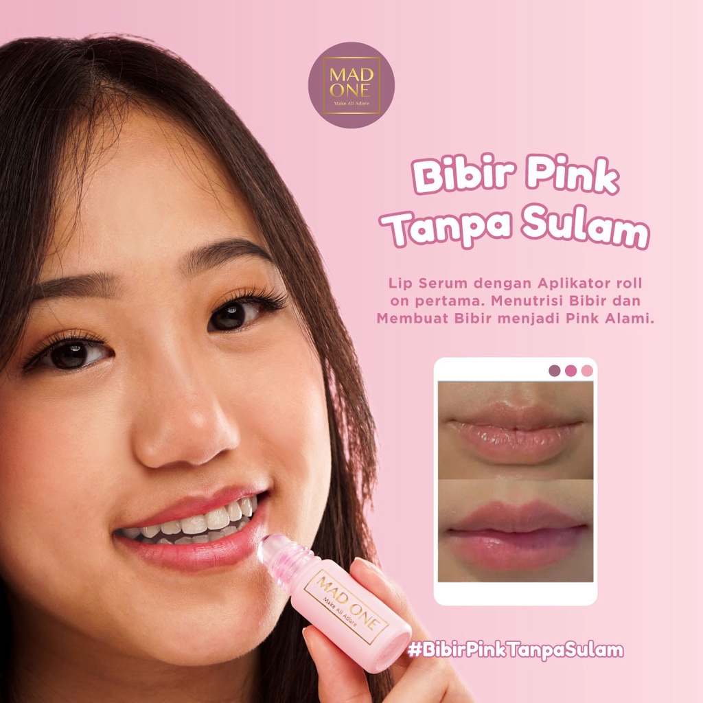 ★ BB ★ Mad One Natural Pink Lip Serum 5ml - Bibir Pink - Perawatan Bibir - Pencerah Bibir