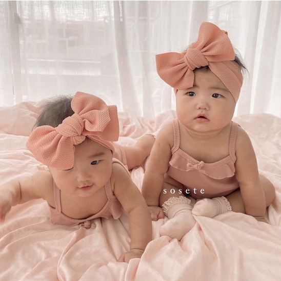 Little Sosete - Top Knot Headband &amp; Headband Bow Bandana Bayi / Turban Bayi / Headband Bayi Aksesoris Rambut Pita Lucu