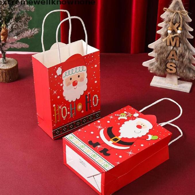 

ENMY 10PCS / LOT KANTONG KERTAS MOTIF NATAL UNTUK GOODIE BAG RTGR66546R