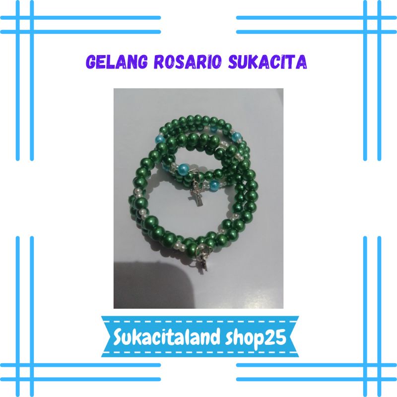 gelang Rosario sukacita kawat lilit/gelang berdoa/gelang katolik/gelang wanita berkelas