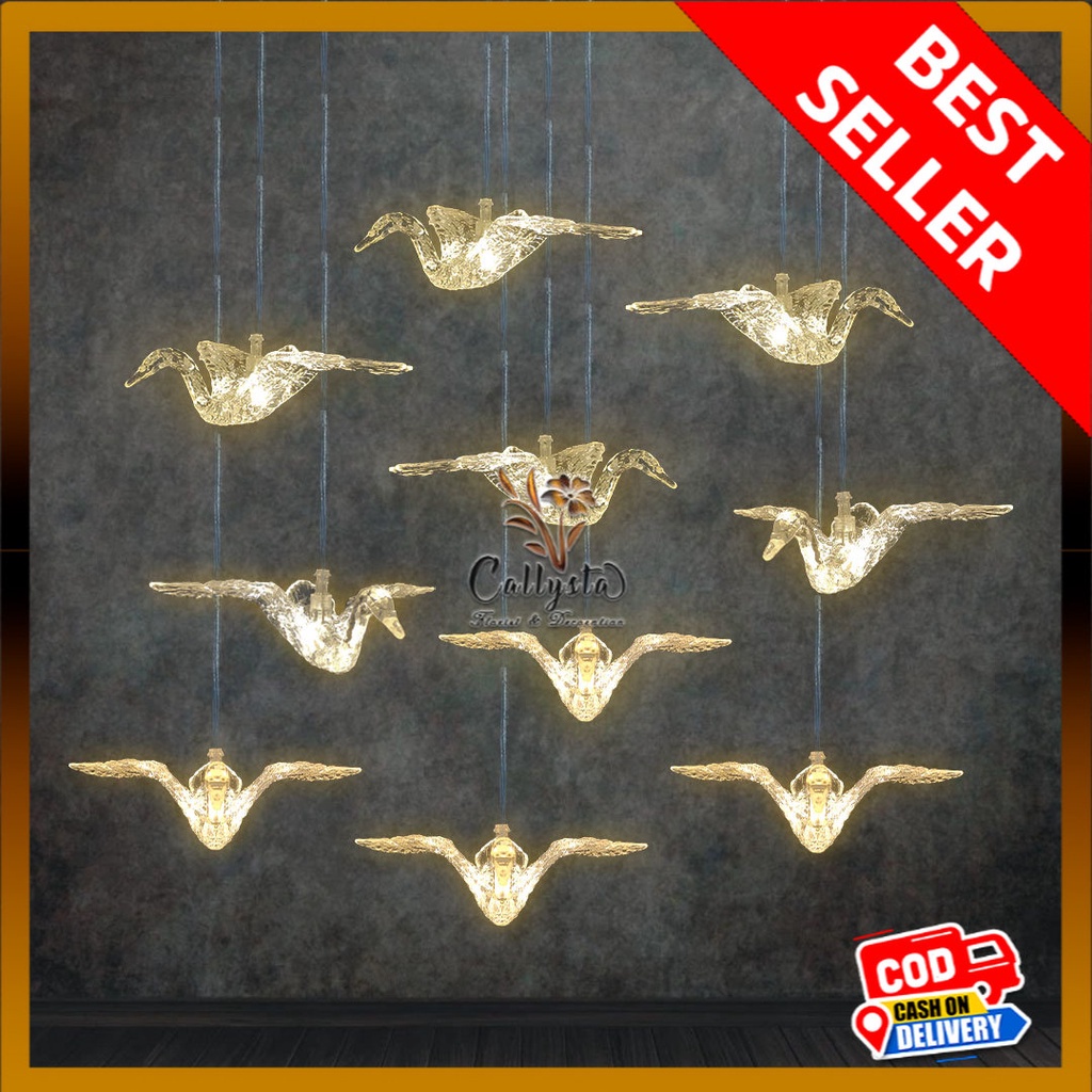 1 set lampu Angsa Akrilik / Acrylic isi 10 - lampu kamar tidur lampu malam - lampu dekorasi kamar la