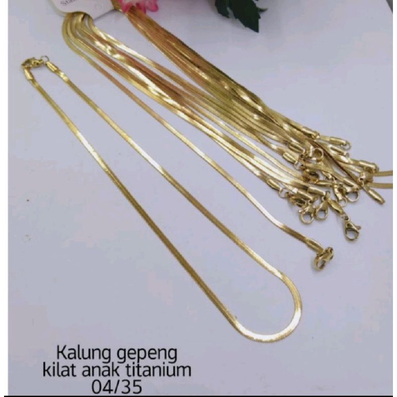 SD573. Kalung titanium anak anak anti karat ukuran 35 cm