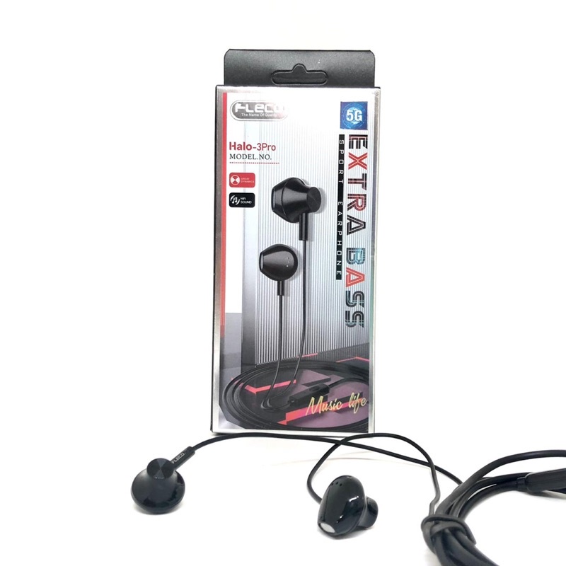 HANDSFREE FLECO HALO 3Pro ORIGINAL MUSIC EARPHONE EXTRA BASS BY SMOLL