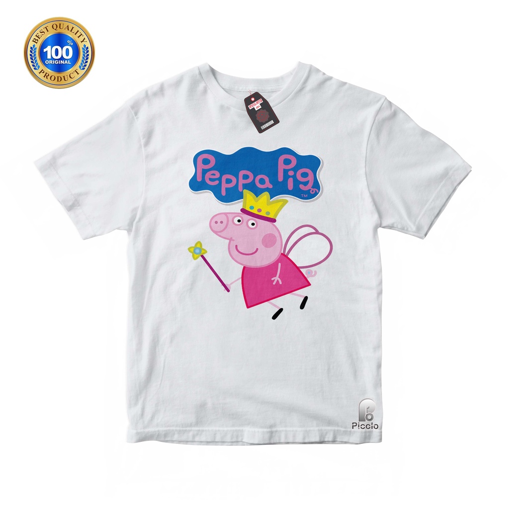 BAJU ANAK KAOS ATASAN ANAK MOTIF PEPPAPIG UNISEX Bahan COTTUN (FREE NAMA)