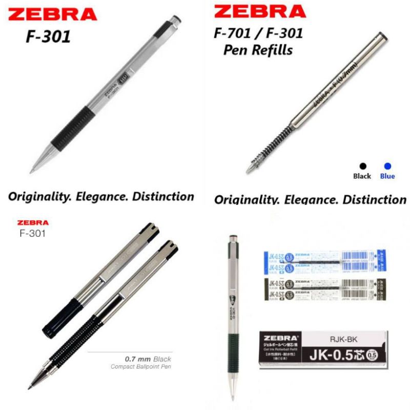 

ZEBRA F301 COMPACT REGULER G301 PULPEN BODI BESI STAINLESS STEEL