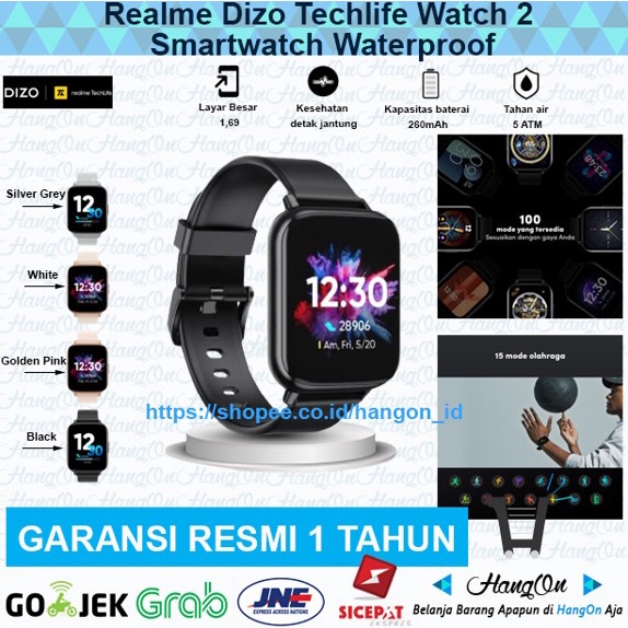 Realme Dizo Techlife New Watch 2 Smartwatch Waterproof Swimming