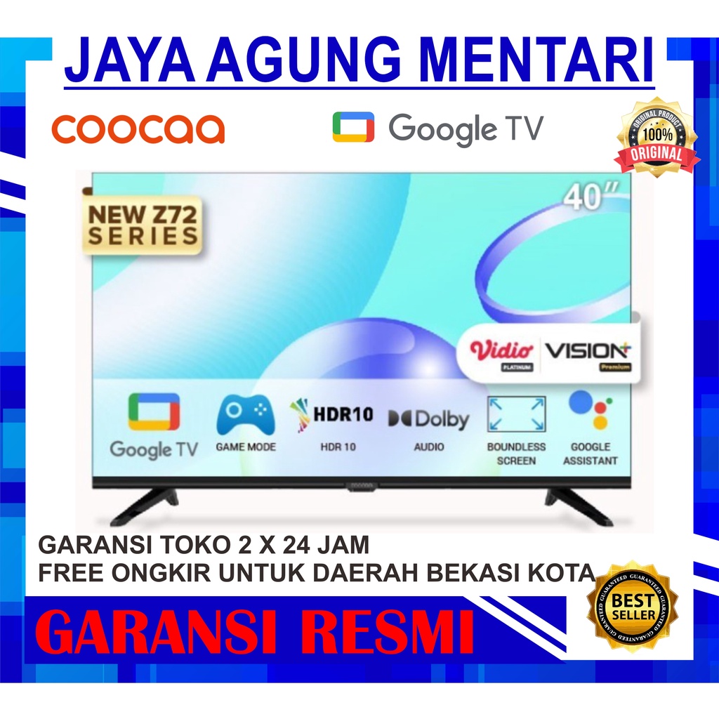 TV LED COOCAA 40Z72 GOOGLE TV 40 INCH SMART DIGITAL TV DOLBY AUDIO