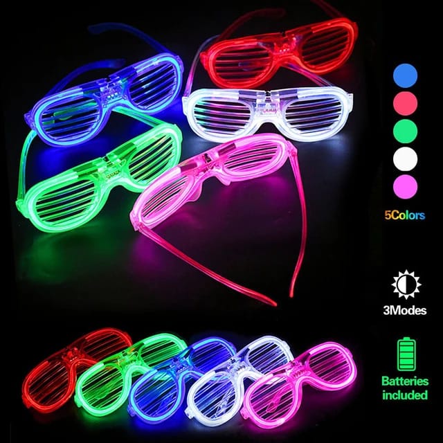 03-LED Kacamata Nyala Malam Colorful Eyeglass Beauty Fashion Perlengkapan Pesta