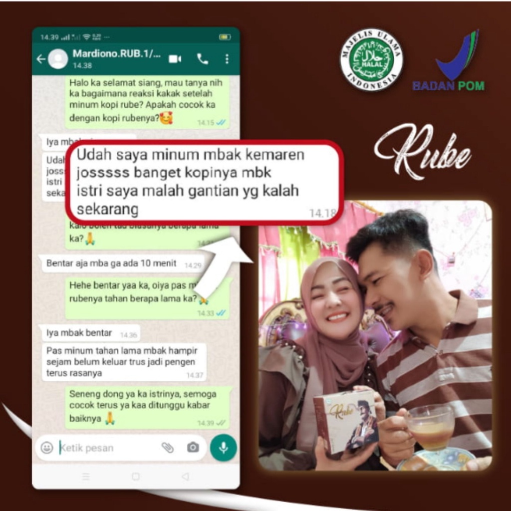 (COD) Kopi Rube Untuk Pria Dewasa Bisa COD Asli Original 100% Jahe Merah Berkualitas