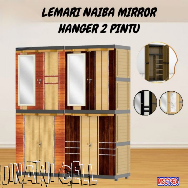 LEMARI NAIBA MIRROR HANGER 2 PINTU