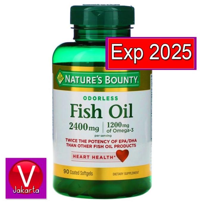 Natures Nature Bounty Fish Oil 2400 mg 1200 mg Omega-3 EPA DHA 90 SG
