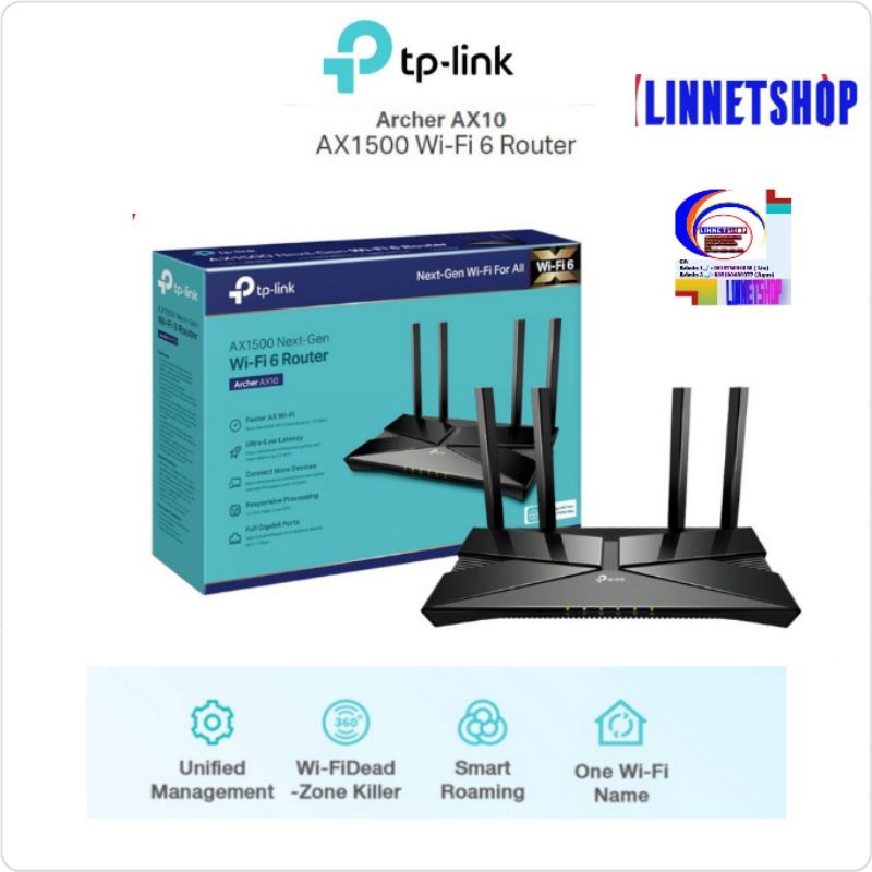 Router Wifi TP-Link Archer AX10 AX1500 Wi-Fi 6 Router