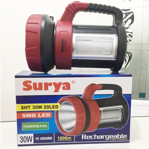 Surya Senter Jumbo SHT L 30 W 20 LED Senter Tangan + Emergency Powerbank