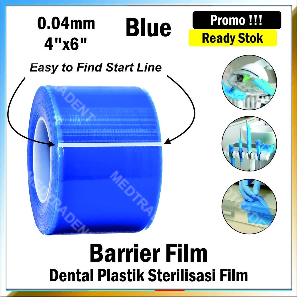 Barrier film / Dental Protective Film / Plastik Sterilisasi Film Blue