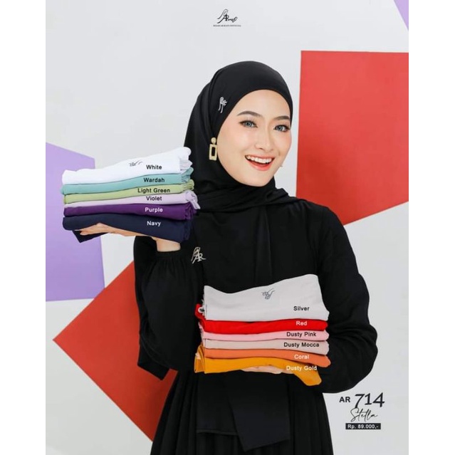 AR 714 Pasmina Instant Jilbab Arrafi Non Pet Kerudung Arrafi