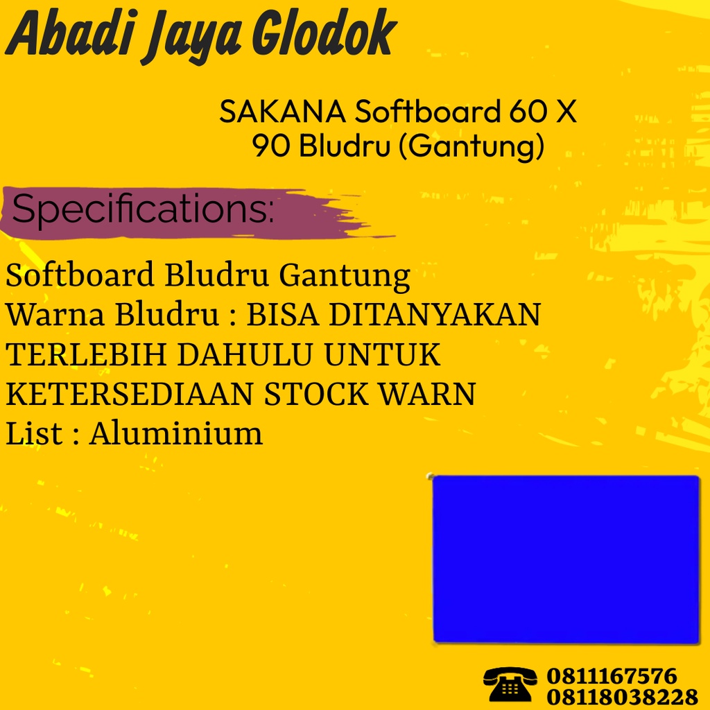 

SAKANA Softboard 60 x 90 Bludru (Gantung)