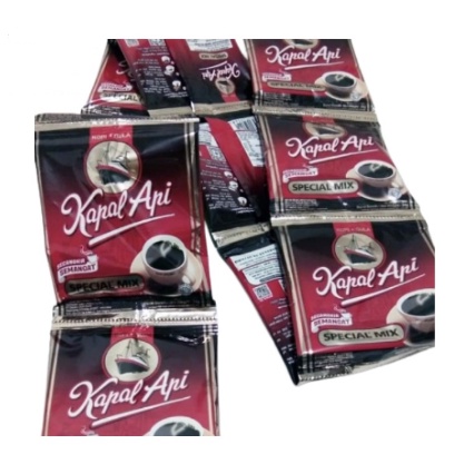 KAPAL API SPECIAL MIX / KOPI PLUS GULA / KOPI HITAM 1 RENCENG ISI 10 PCS