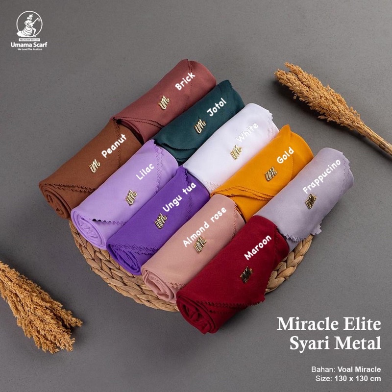 HIJAB SEGIEMPAT MIRACLE ELITE SYARI METAL