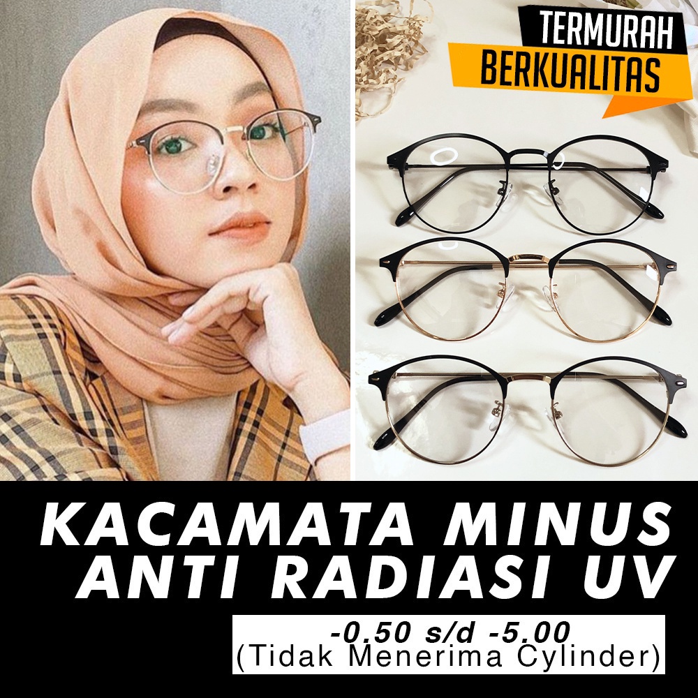 Kacamata 1920 ori MINUS ANTI RADIASI UV Hp, Laptop, Gadget Normal s/d -5.00 Blue Light Blocking Korea Fashion Oval pria &amp; wanita