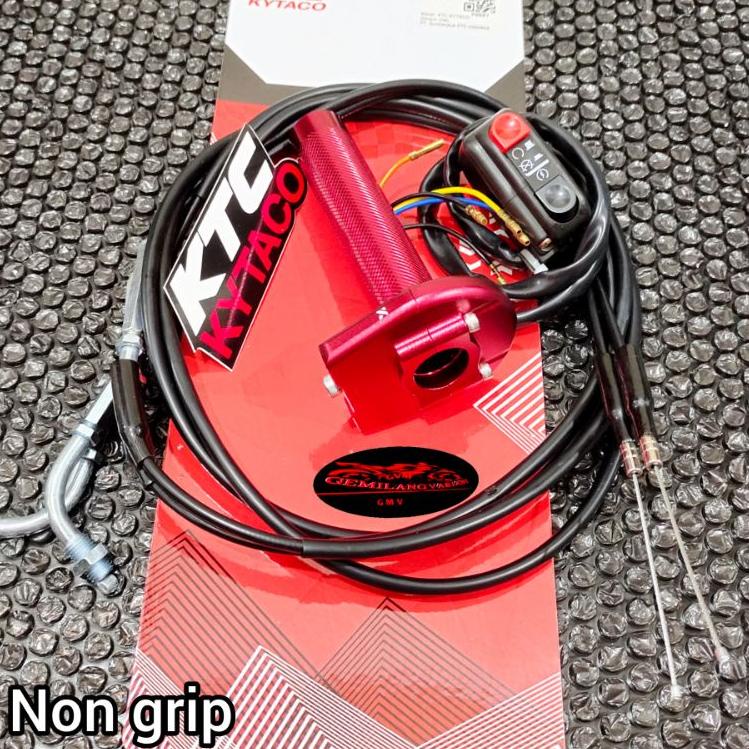 MEN SALE Gas Spontan 2 Kabel KTC Free Grip + Saklar Kanan Domino, Gass Pontan Matic Ktc kytaco Origi