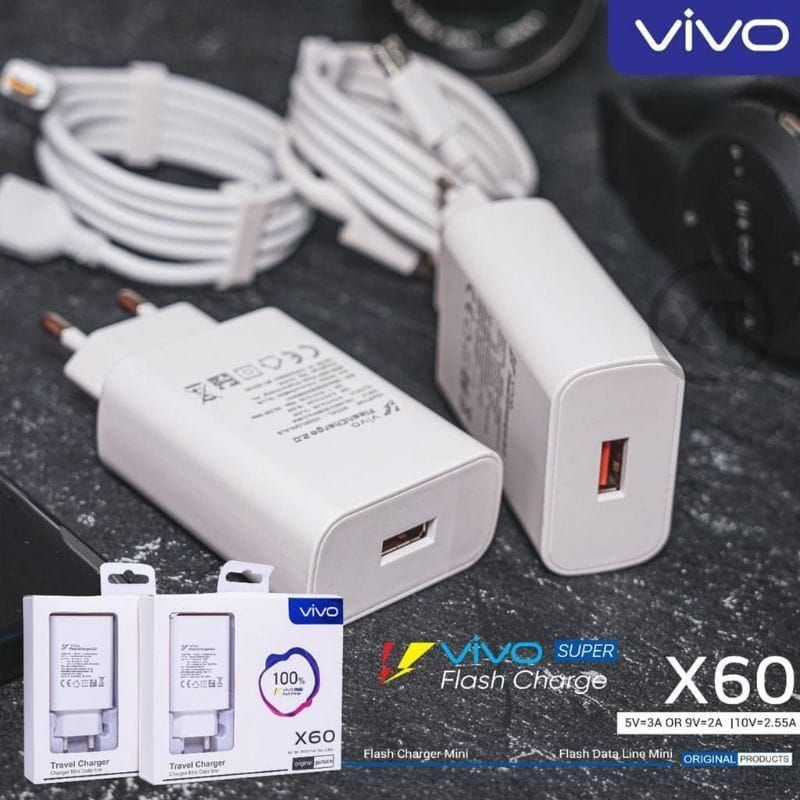 TRAVEL CHARGER VIVO X60 USB ANDROID MICRO 1USB CASAN VIVO X60 USB MICRO ORIGINAL FAST CHARGING