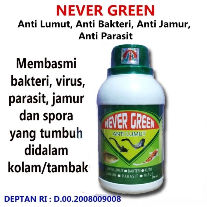 Obat Pembasmi Lumut Anti Lumut Never Green Kolam Ikan Aquarium