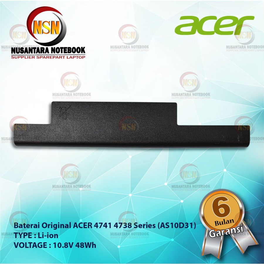 Baterai Original Acer AS10D41 For Laptop Series 4738 4741 4750 5560