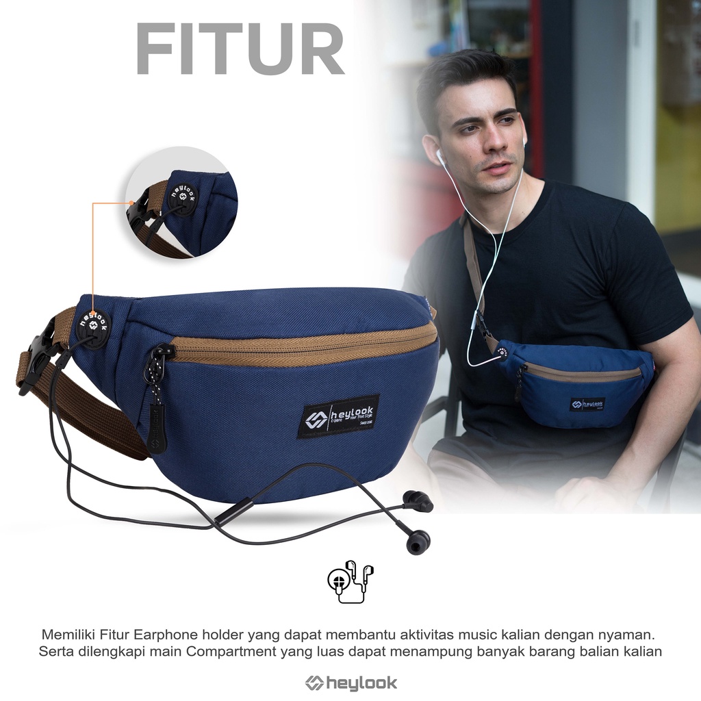 TAS SELEMPANG PRIA WANITA SLING BAG TROY COWOK WAIST BAG DISTRO HEYLOOK