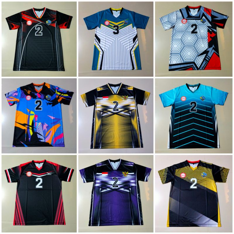 PROMO baju kaos  jersey voli volly full printing pria dan wanita bahan tebal/ promo baju voli volly 