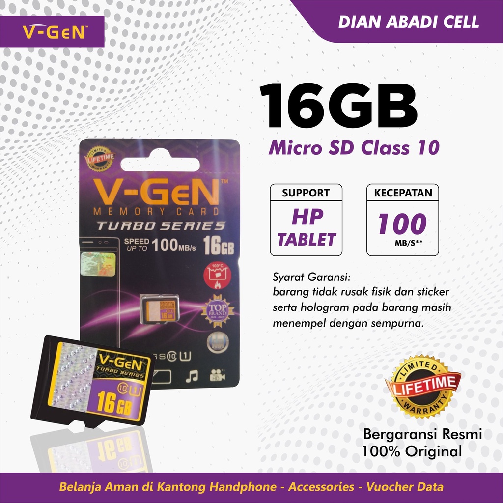 Memori SD Card 16GB V-Gen Class 10