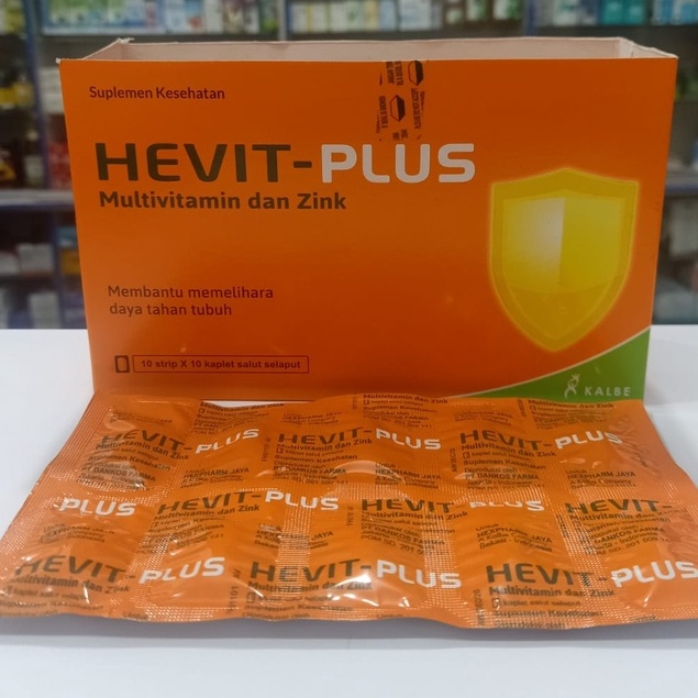 Hevit Plus Multivitamin dan Zinc Hevit plus vitamin c 500 mg b1 b6 b12 e 30 iu zinc multivitamin kalbe 1 Strip isi 10 Tablet