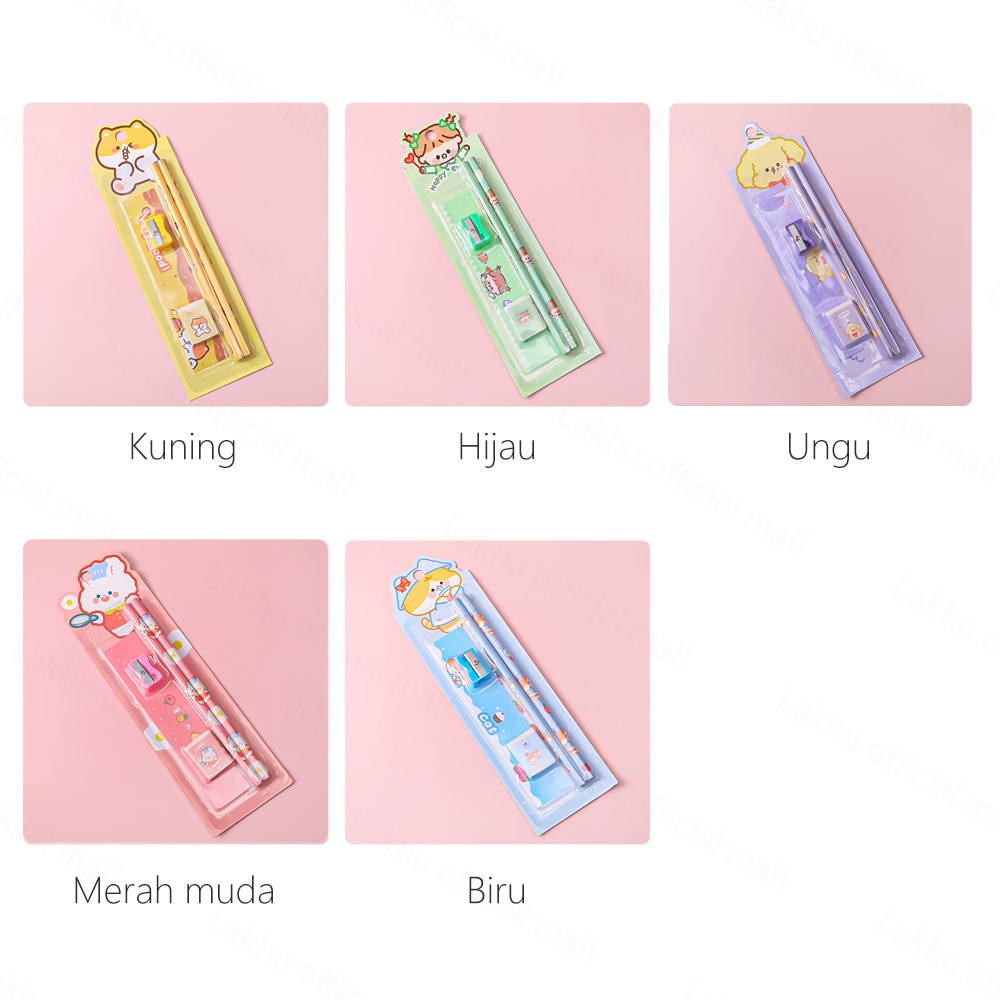 Lakhu stationery set alat tulis anak Sekolah pensil set alat tulis anak