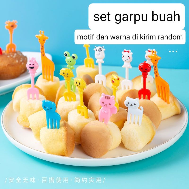 garpu buah anak/tusuk bento anak lucu motif kartun hewan