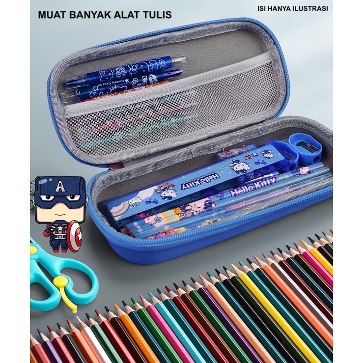 IMPOR KOTAK PENSIL SEKOLAH ANAK BAHAN EVA TAHAN PENYOK MOTIF SUPERHERO AVENGER