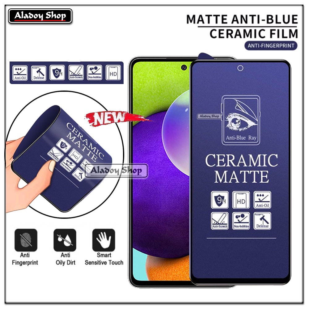 PAKET 3IN1 Anti Gores Blue Matte Anti Glare Samsung A52/A52S + Tempered Glass Camera dan Skin Carbon