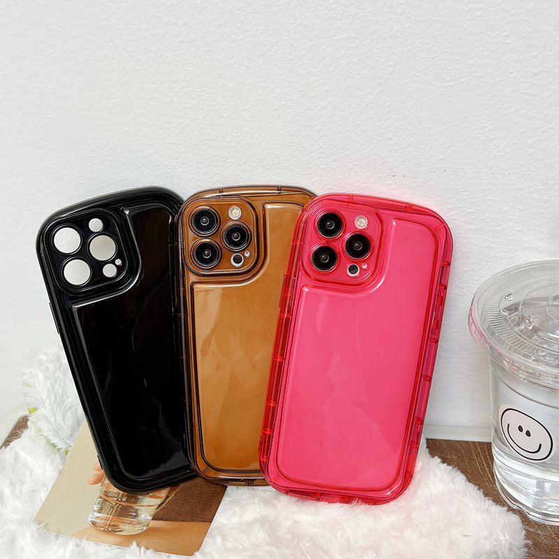 New Simple 3Colors Clear Soft Case iP iPhone 6 6S 7 8 14 + Plus SE 2020 X XR XS Max 11 12 13 Pro Max Casing Apple