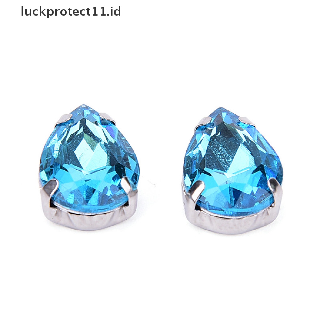 /Fashion Hot// Fashion// 50x Tetes Air Kaca Berlian Imitasi DIY Aksesoris Pakaian Aplikasi Jahit Di.