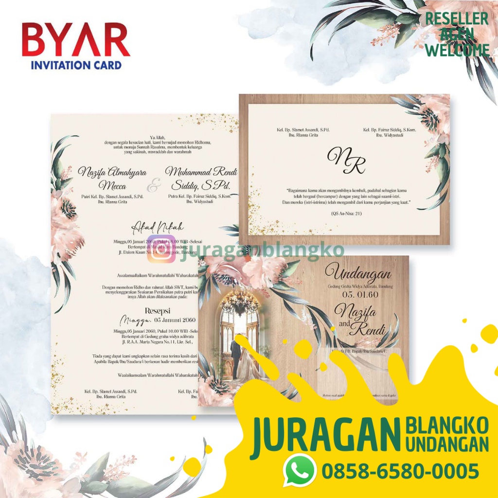 BLANGKO UNDANGAN NIKAH BYAR 75 JURAGAN
