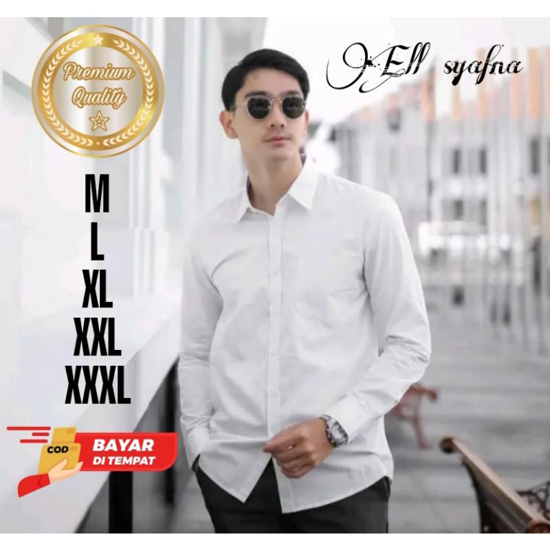 Kemeja Putih Polos | Kemeja Formal | Kemeja Putih Polos Pria Lengan Panjang | Baju Kerja Pria