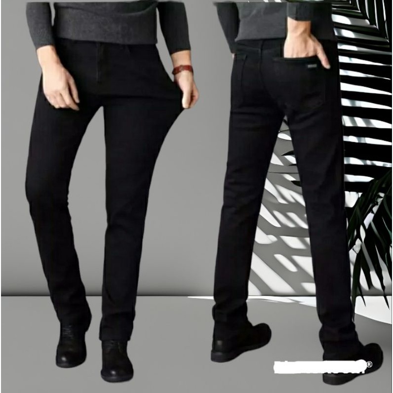 Celana jeans pensil pria jumbo/celana panjang Hitam/celana pensil pria/celana panjang jumbo/celana jeans  big size