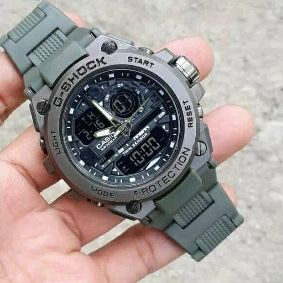 Terbaik.. FREE BOX jam tangan gshock rantai mika gwn-8600 gun metal