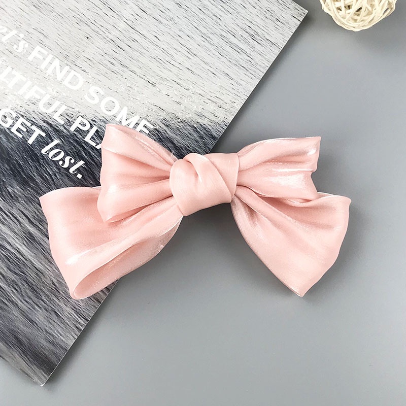 Jepitan Rambut Pita Besar Bowtie Motif Glow Style Korean Satin Premium Aksesoris Jepit Hair Clip Fashion Hairpin
